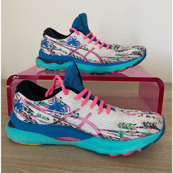 ASICS Gel-Nimbus 24 Running Shoes Women 9.5 Multi Tropical‎ Print Streetwear Y2K - Picture 2 of 11